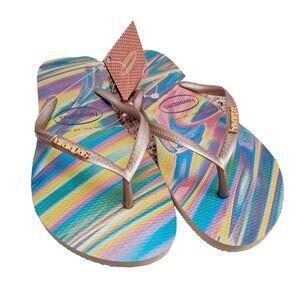 Original HAVAIANAS Flip Flops Sandals Lime Green womens 9 10